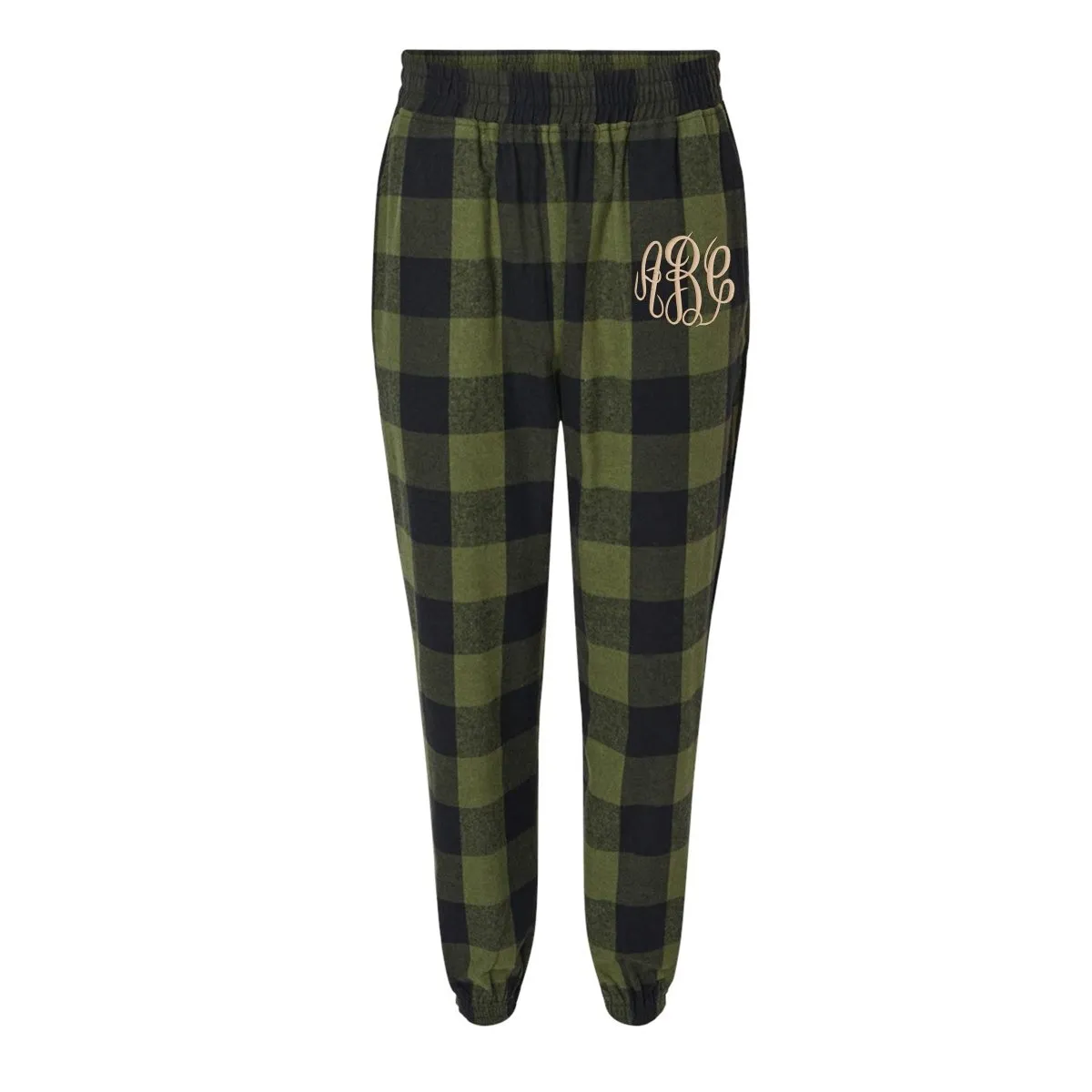 Kids Monogrammed Flannel Joggers