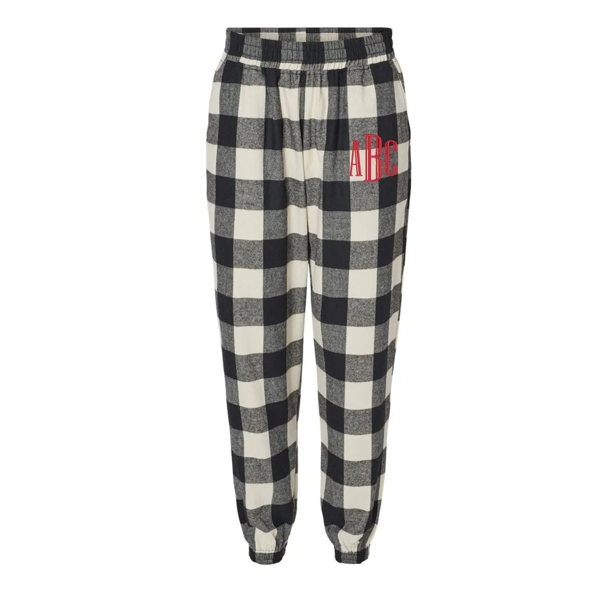 Kids Monogrammed Flannel Joggers