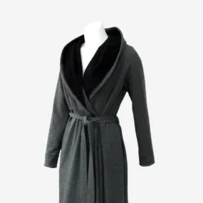 Long grey robe in organic cotton | Made to order loungewear