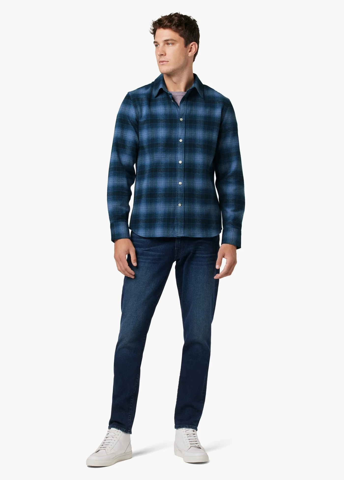 OMBRE PLAID FLANNEL SHIRT