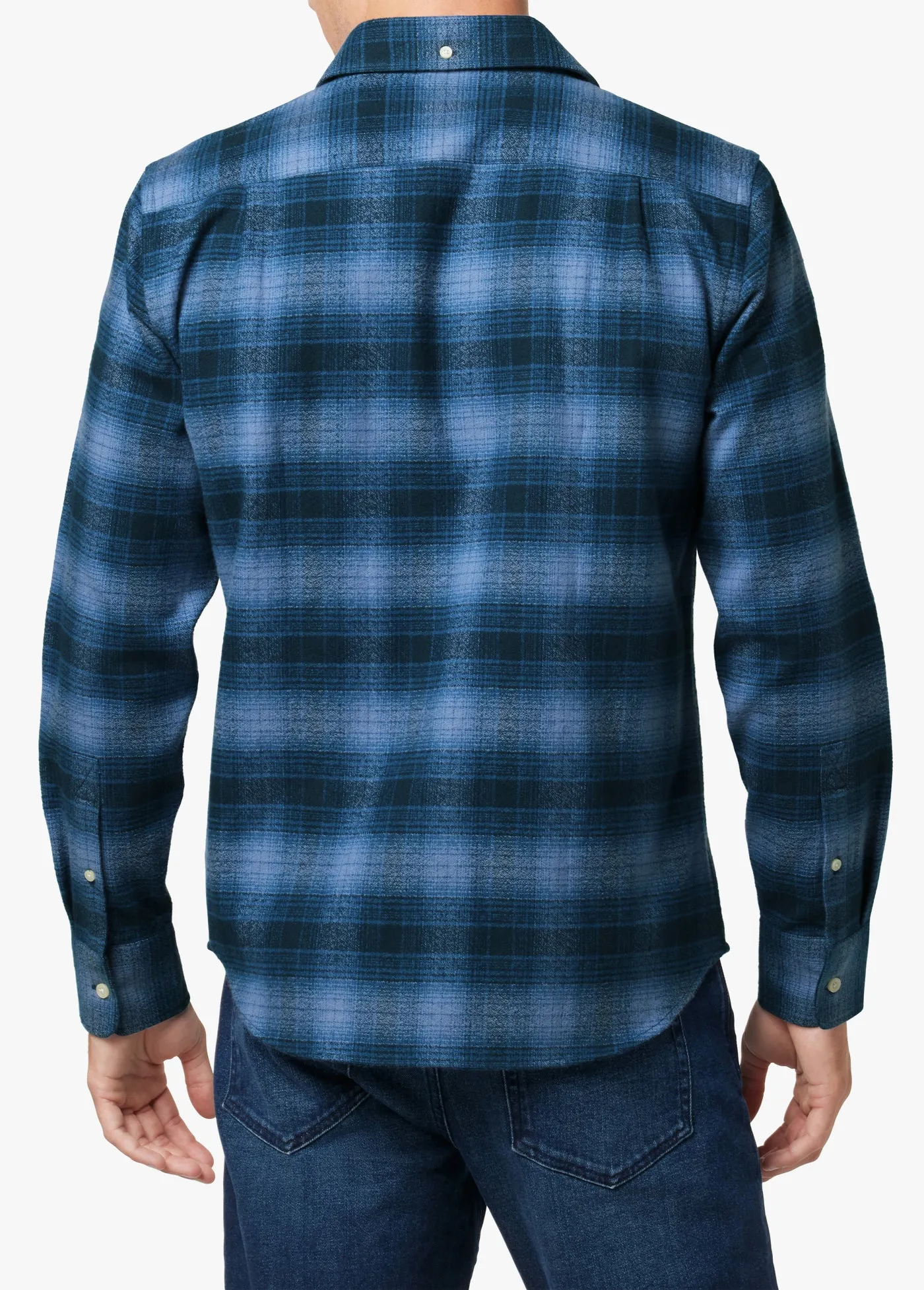 OMBRE PLAID FLANNEL SHIRT