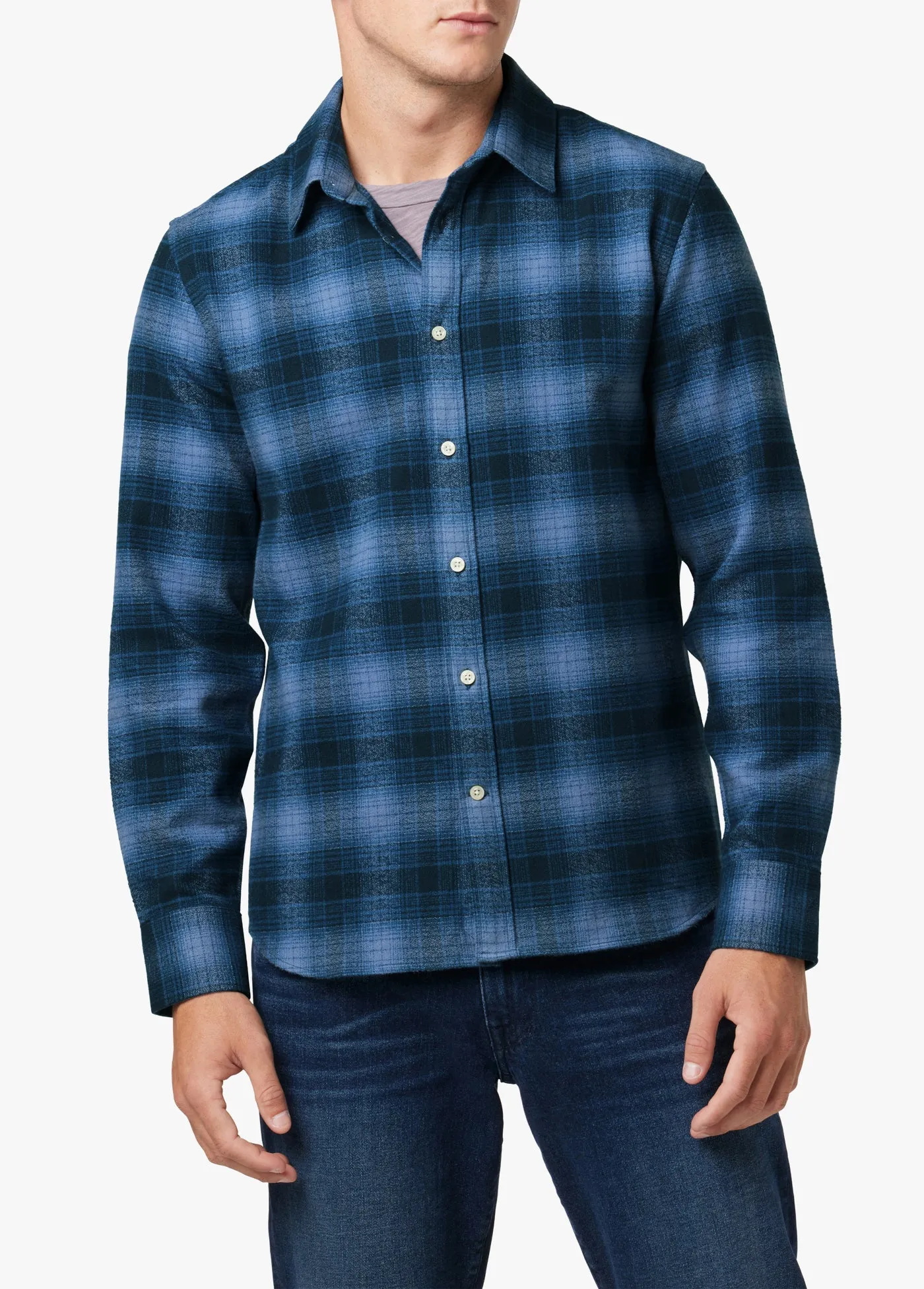 OMBRE PLAID FLANNEL SHIRT