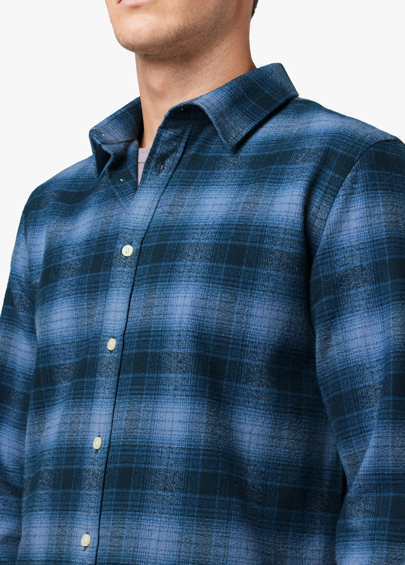 OMBRE PLAID FLANNEL SHIRT