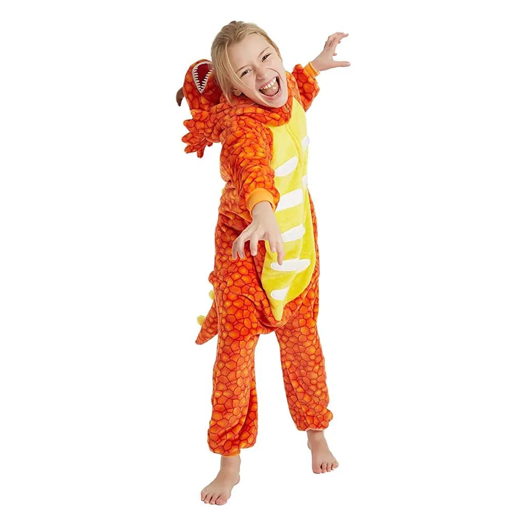 Orange Triceratops Dinosaur Kids Onesie