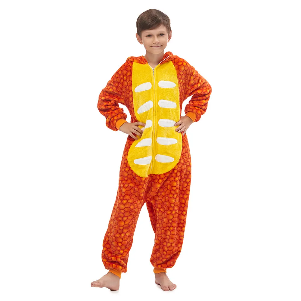 Orange Triceratops Dinosaur Kids Onesie