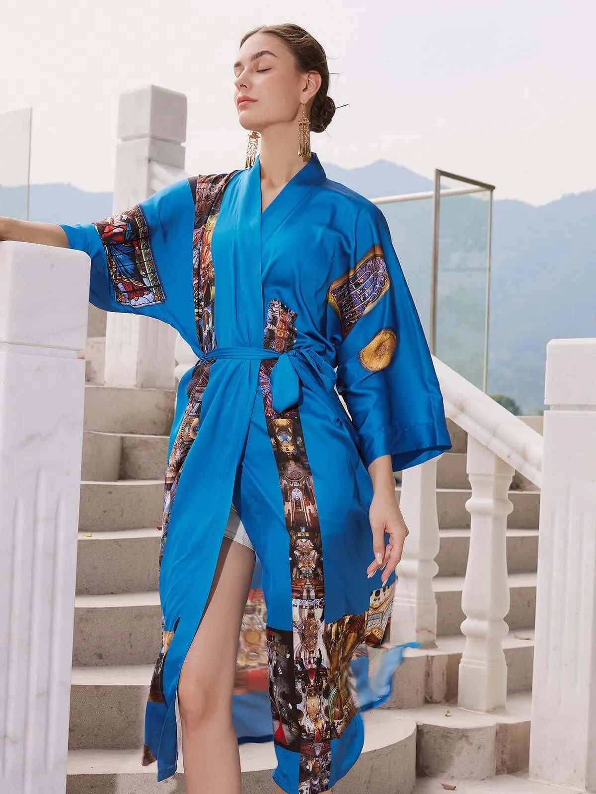 Paris Cathedral Kimono Robe