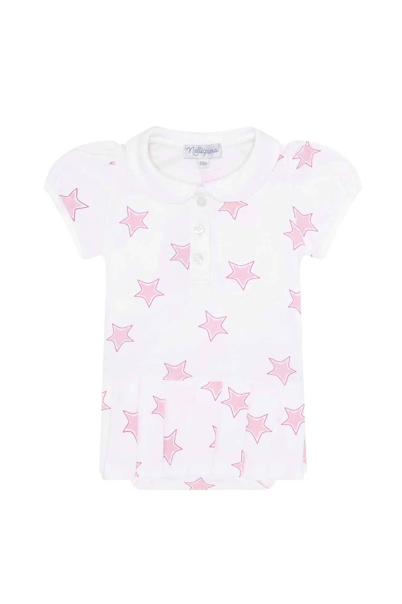 Pink Stars Print Onesie Dress