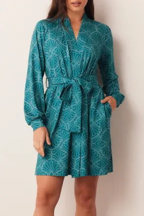 Quinn Banded Short Robe | Chateau