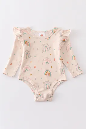 Rainbow ruffle baby onesie