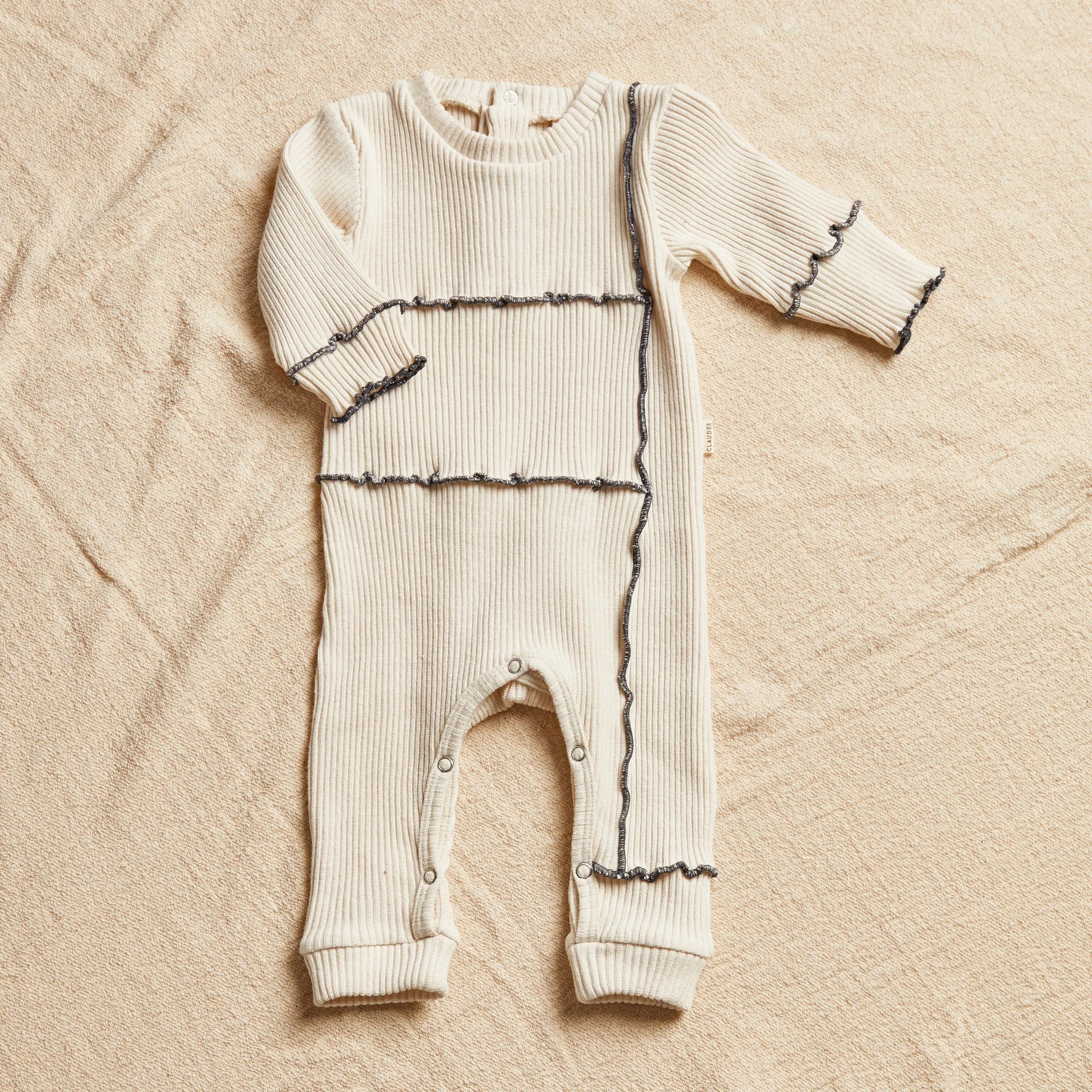 Rib Lettuce Onesie - Oat