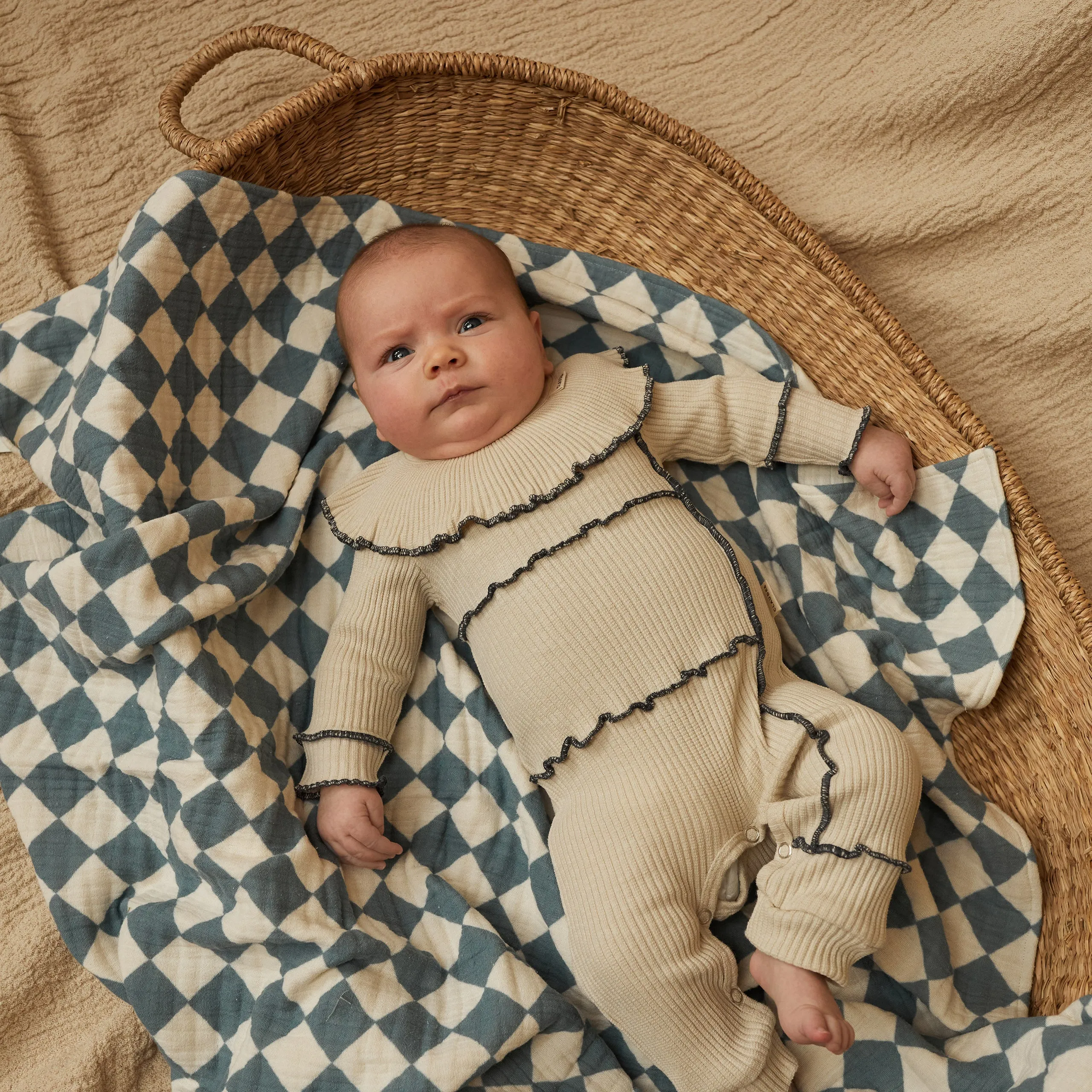 Rib Lettuce Onesie - Oat