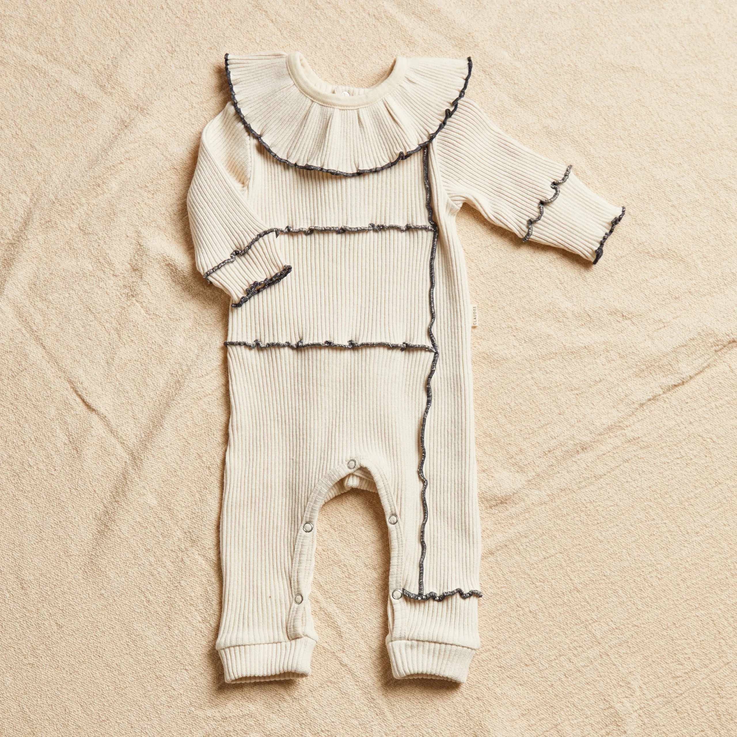 Rib Lettuce Onesie - Oat