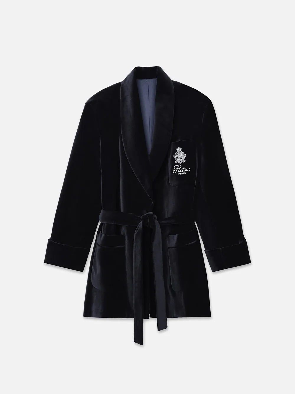 Ritz Women's Velvet Robe -- Navy