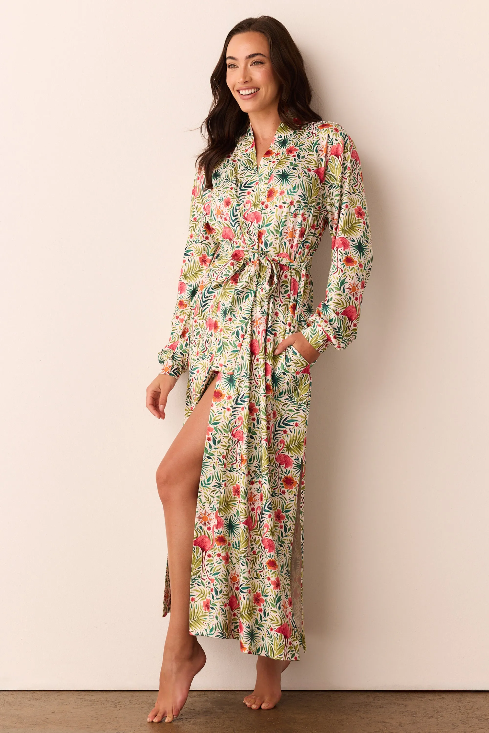 Skyler Banded Long Robe | Copacabana