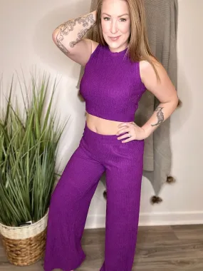 Violet Cropped Loungewear Set