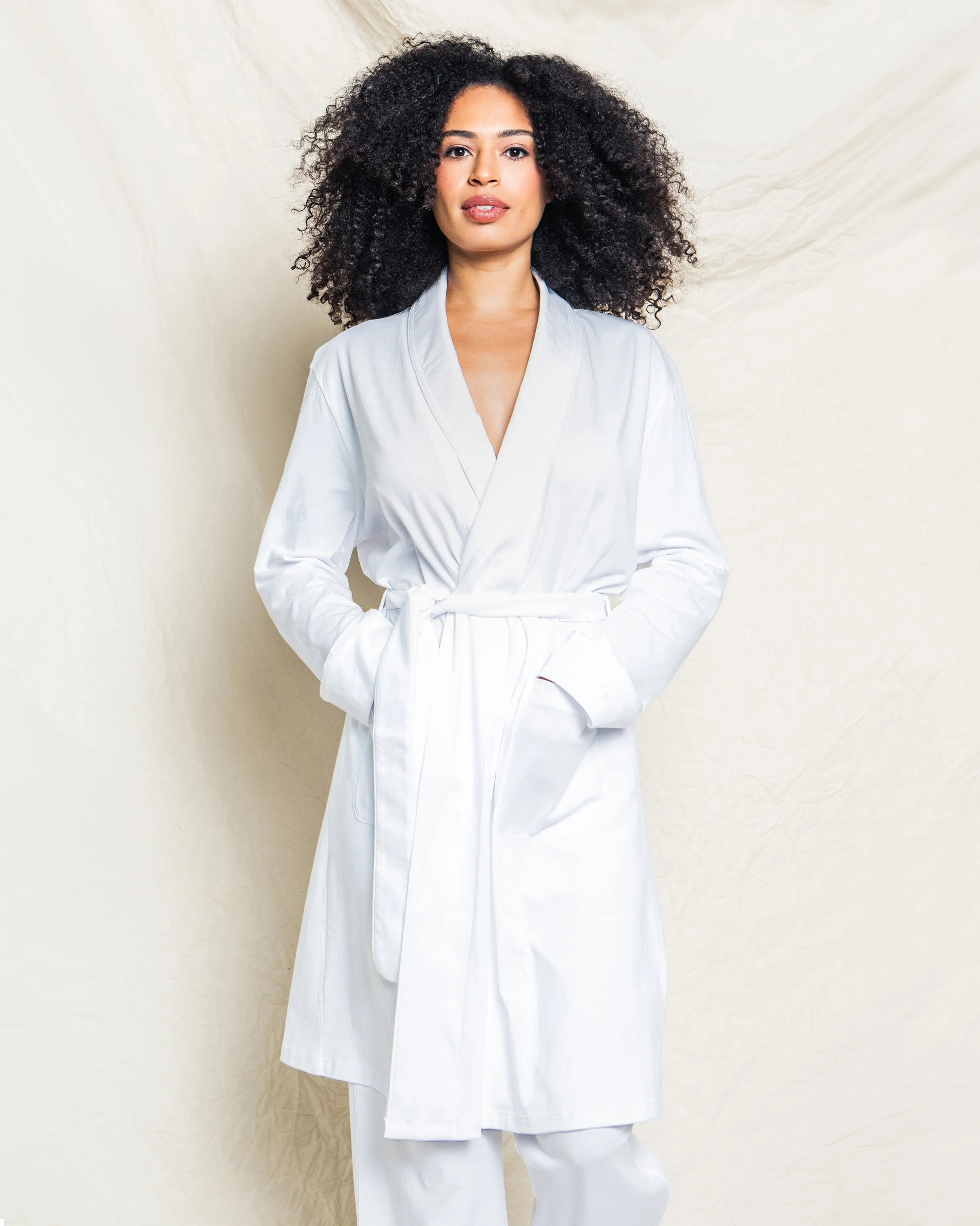 Women's Pima Robe in White